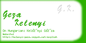 geza kelenyi business card